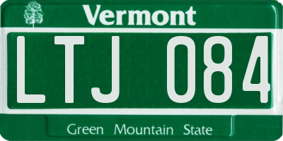 VT license plate LTJ084