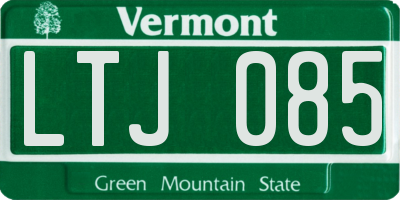 VT license plate LTJ085