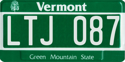 VT license plate LTJ087