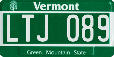 VT license plate LTJ089