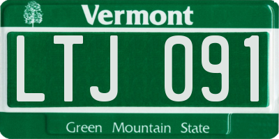 VT license plate LTJ091