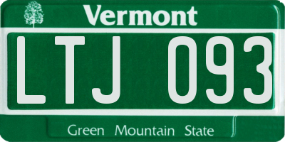 VT license plate LTJ093