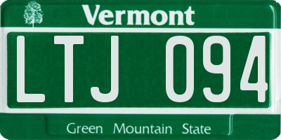 VT license plate LTJ094