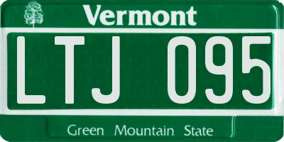 VT license plate LTJ095
