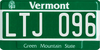 VT license plate LTJ096
