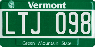 VT license plate LTJ098