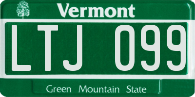 VT license plate LTJ099