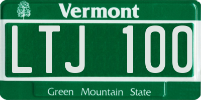 VT license plate LTJ100