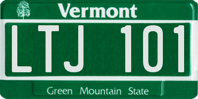 VT license plate LTJ101