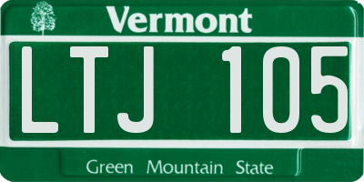 VT license plate LTJ105