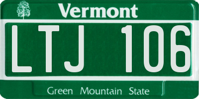 VT license plate LTJ106