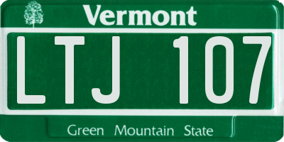 VT license plate LTJ107