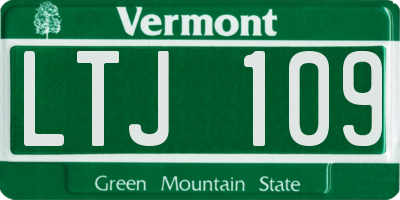 VT license plate LTJ109