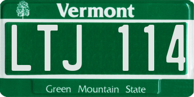 VT license plate LTJ114