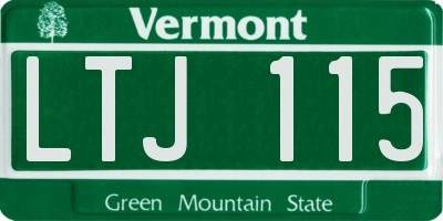 VT license plate LTJ115
