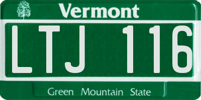 VT license plate LTJ116