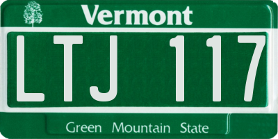 VT license plate LTJ117