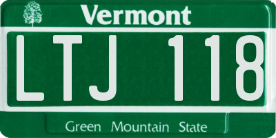 VT license plate LTJ118