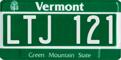 VT license plate LTJ121