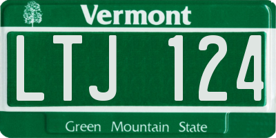 VT license plate LTJ124