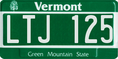 VT license plate LTJ125