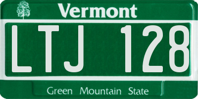 VT license plate LTJ128