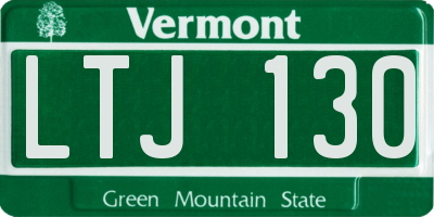 VT license plate LTJ130