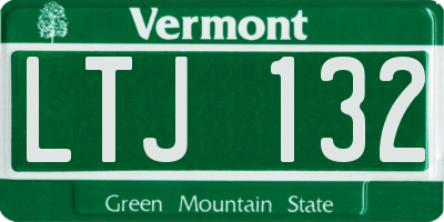 VT license plate LTJ132