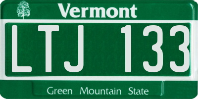 VT license plate LTJ133
