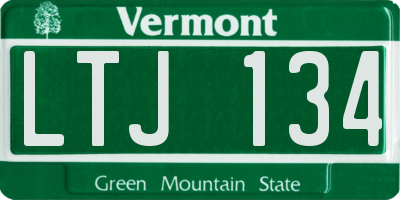 VT license plate LTJ134