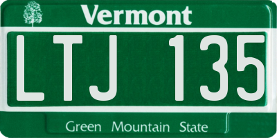 VT license plate LTJ135