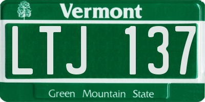 VT license plate LTJ137