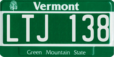 VT license plate LTJ138