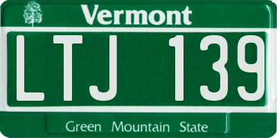 VT license plate LTJ139