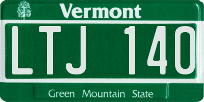 VT license plate LTJ140
