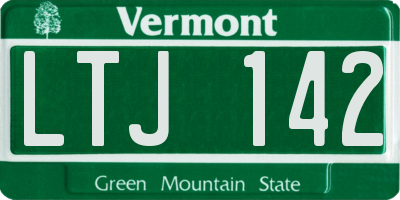 VT license plate LTJ142