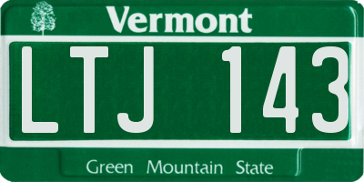 VT license plate LTJ143