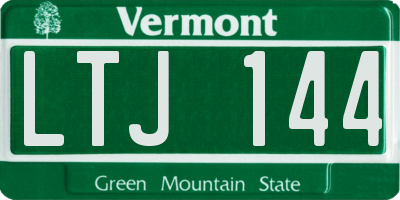 VT license plate LTJ144