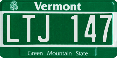 VT license plate LTJ147