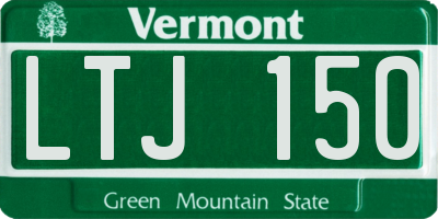 VT license plate LTJ150