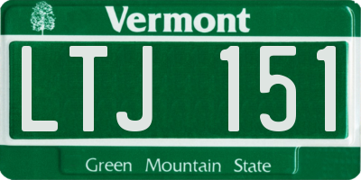 VT license plate LTJ151