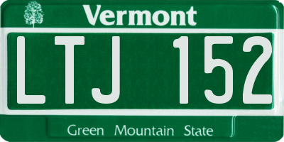 VT license plate LTJ152