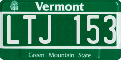 VT license plate LTJ153