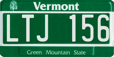 VT license plate LTJ156