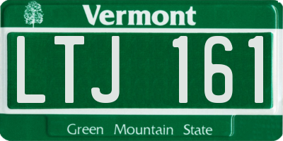 VT license plate LTJ161