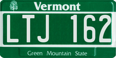 VT license plate LTJ162