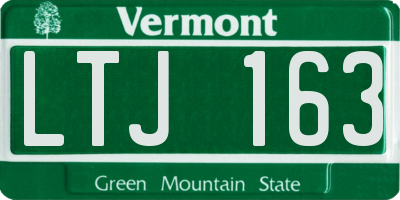 VT license plate LTJ163