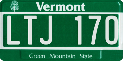 VT license plate LTJ170