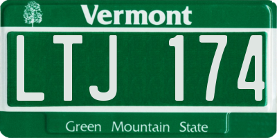 VT license plate LTJ174