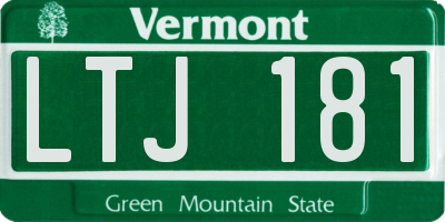 VT license plate LTJ181